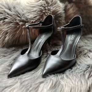 Black T-strap heels. Size 7.5